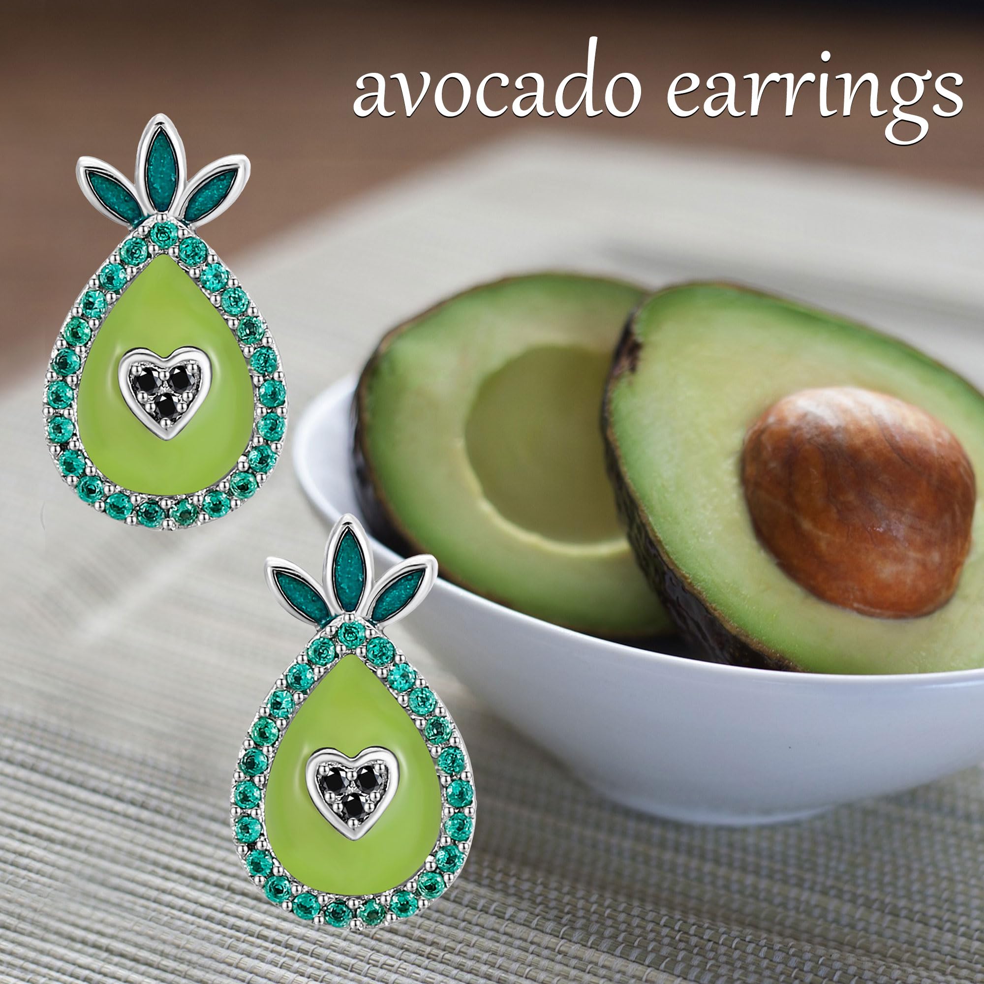DAYLINLOVE Avocado/Kirsche/Donut/Lilien aus dem Tal/Musiknote/Anatomisches Herz Ohrringe 925 Sterling Silber Süßer Schmuck für Frauen Freund Geburtstags Geschenke