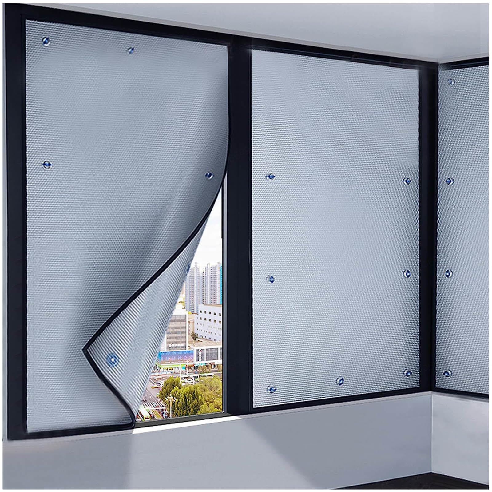 Película para Ventanas De Aluminio Película Aislante,película Reflectante Calor,película Privacidad para Solarium Cristales,película para Ventanas Protección Solar Blackout,WxH-140x250cm/55 * 98in