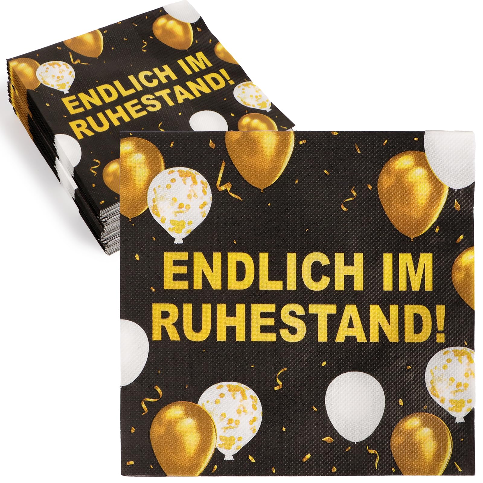 40 Stück Ruhestand Servietten als Tischdeko, Endlich im Ruhestand, Rente Deko Geschenk für Rentner Rentnerin Abschiedsfeier Männer Frauen Pensionierung Party Dekoration Küche, Haushalt & Wohnen