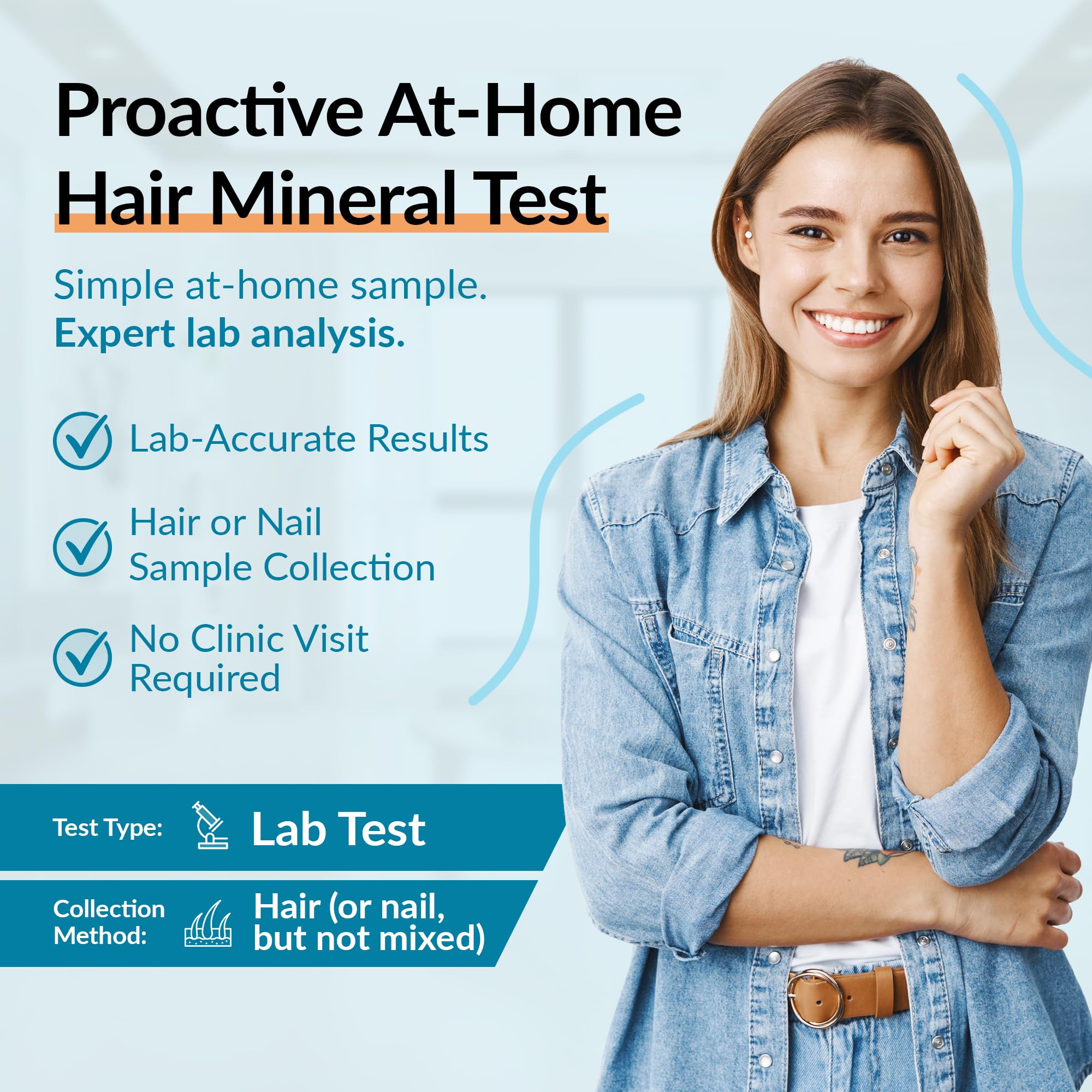 Prueba de análisis de minerales capilares por getTested | Detección de oligoelementos y metales pesados | Muestra de cabello o uñas no invasiva | Resultados de laboratorio certificados por ISO