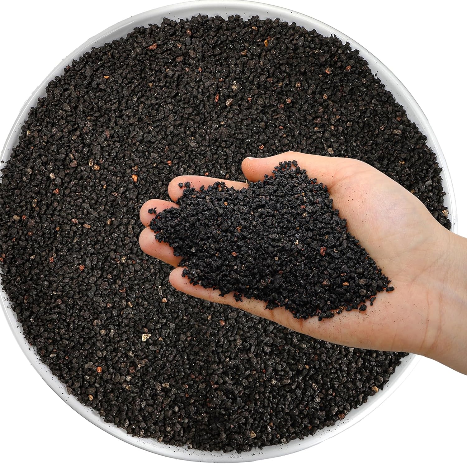 TOPZEA 12 LB Black Lava Rocks Sand for Plants, Potting Soil Decorative Landscaping Gritty Pumice, Crushed Volcanic Stone Gravel for Bonsai Succulent Cactus, Top Dressing, Vase Filler, Fairy Gardening