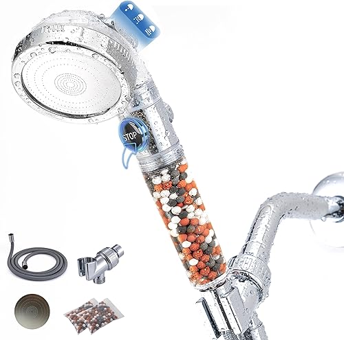 Filtered Shower Head with Handheld - High Pressure ShowerHead with Filters for Hard Water - Chlorine Removal, Easy Instal, 4 Modes, Durable, disponible en Yaxa Guatemala