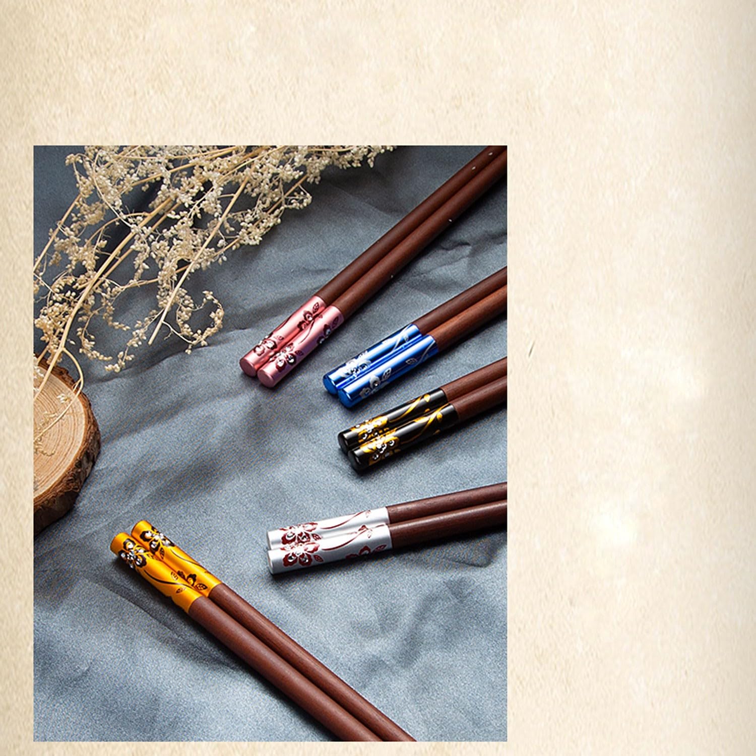 Baguettes Baguettes Baguettes en Bois Baguettes Fendues Une Personne Une Paire De Haut De Gamme Antidérapant 10 Paires(B-24.3cm)