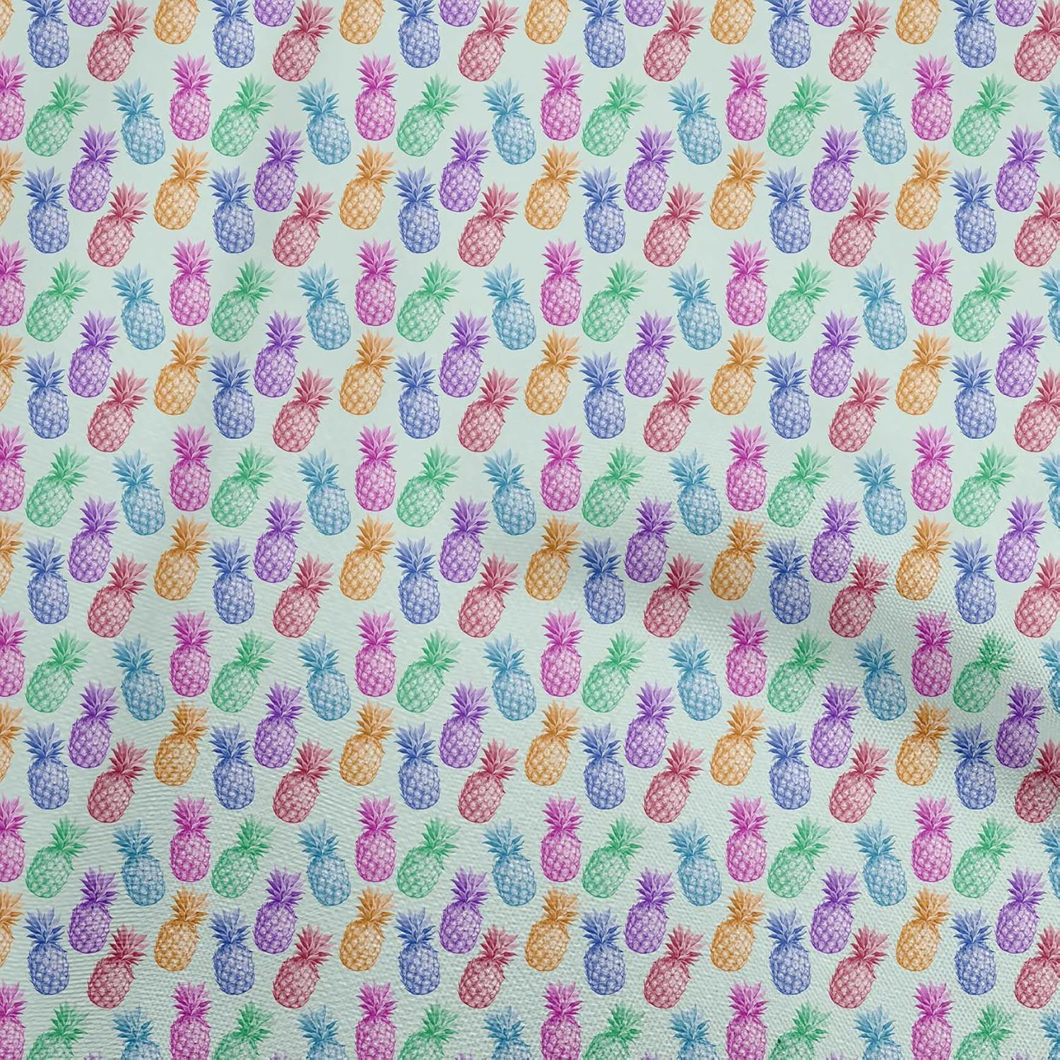 oneOone Cotton Jersey Mint Fabric Pineapple Quilting Supplies Print Sewing Fabric by The Yard 58 Inch Wide