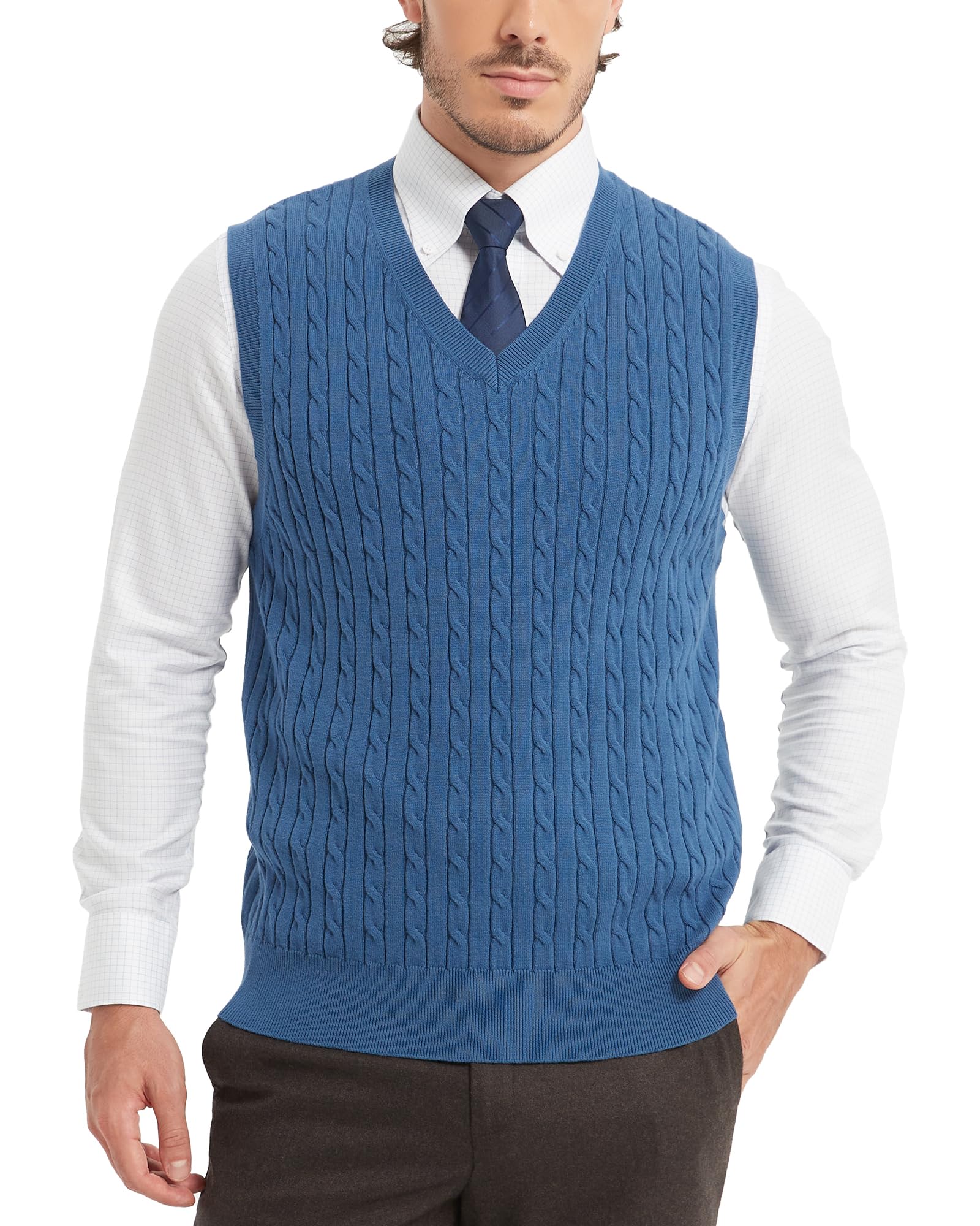 Kallspin Herren Vintage Gestricktes Poloshirt Kurzarm Solide