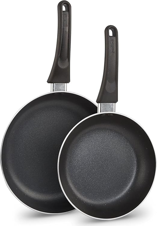 GoodCook Nonstick Aluminum 8" and 10" Frying Pan Set, Black