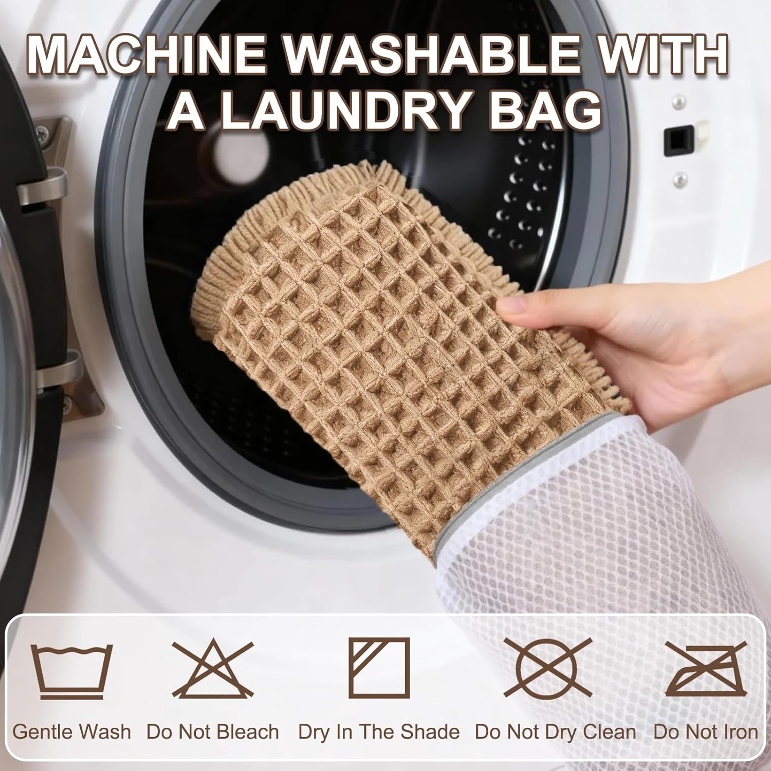 Hiasan Waffle Bath Mat, Super Absorbent Non Slip Bathroom Boho Rug with Tassels, Machine Washable Bath Mats for Bathroom, Ultra Soft Rubber Backed Rug, Brown, 20 x 32 Inches - Image 7