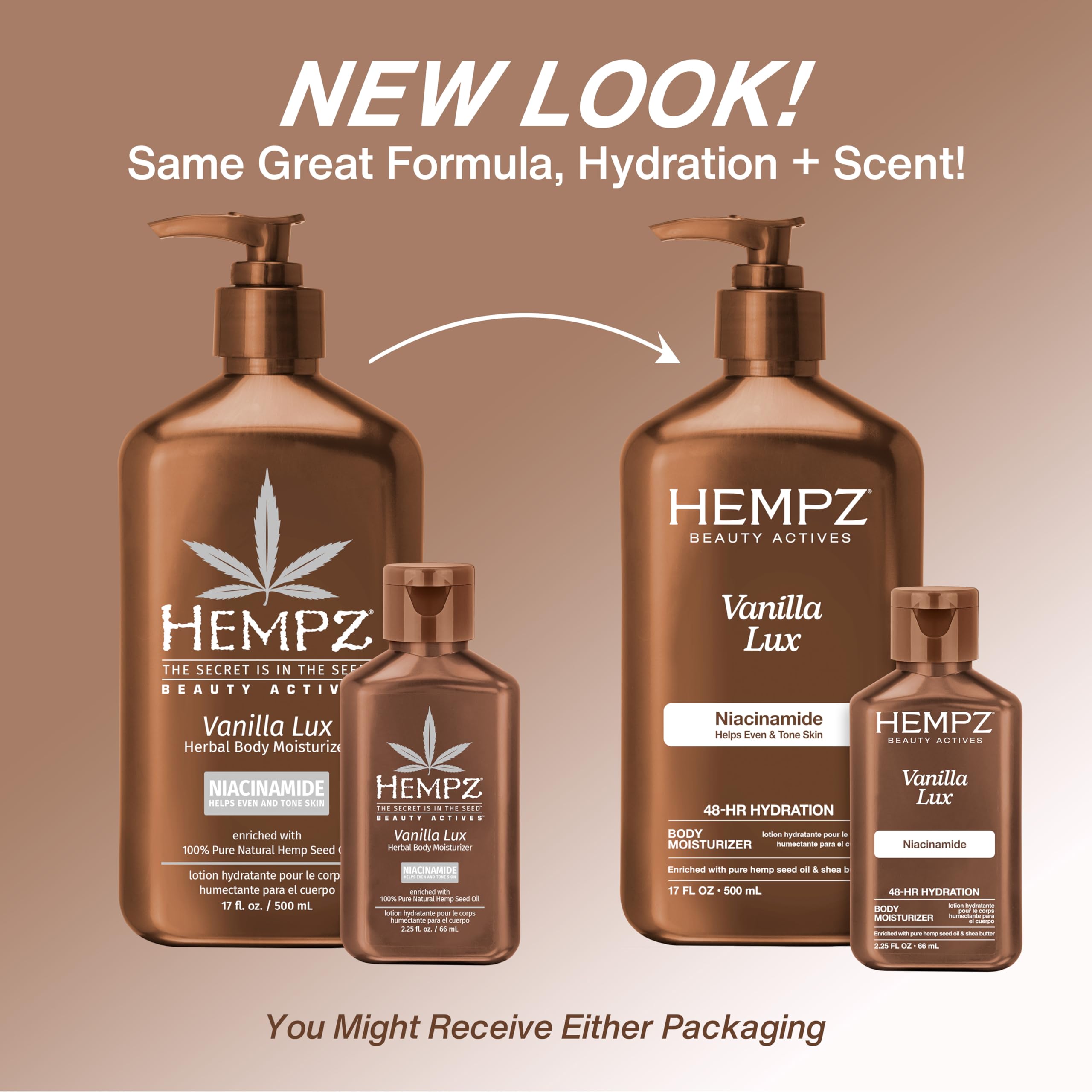 Hempz Vanilla Lux Herbal Body Moisturizer 17 oz. NEW LOOK : Amazon