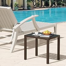 Stylish and Durable Aluminum Outdoor Coffee Table for Patio, Garden, and Poolside Use - Easy Assembly, Rust-Resistant, and All-Weather, 13.8 * 18.1 * 15.7 Inch