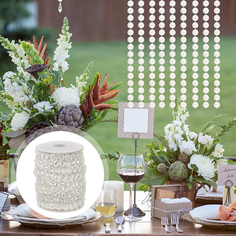 Amazon.co.jp: OUNONA クリスタル 30M ビーズ カーテン オーロラ