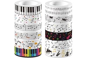 12 Rolls Music Notes Washi Tape: Perfect for Musical Note Lovers
