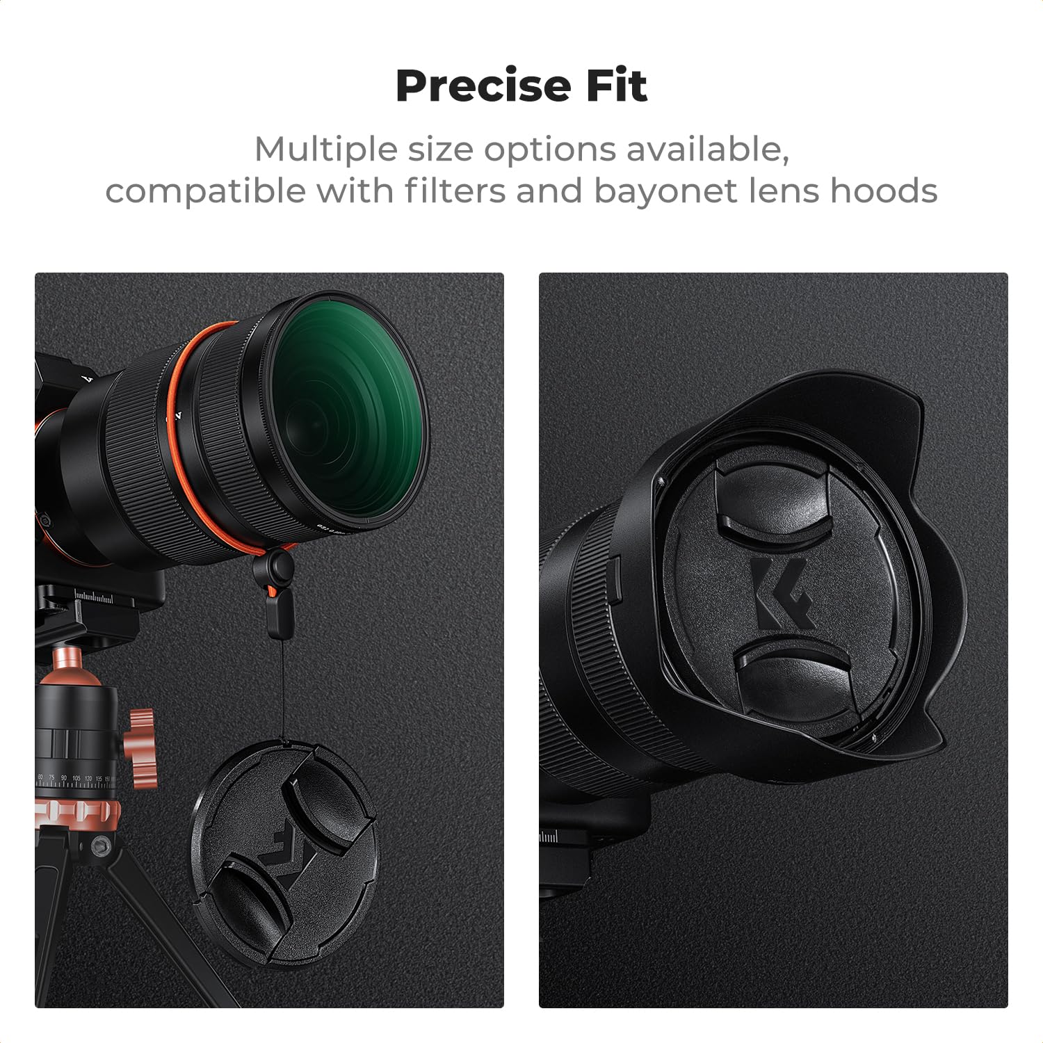 K&F Concept 1 Uniwersalny dekielek na obiektyw 86 mm do aparatów Canon Nikon Fujifilm Olympus Panasonic, 1 pasek mocujący dekielek na obiektyw, 2 ściereczki czyszczące z mikrofibry (4 w 1)