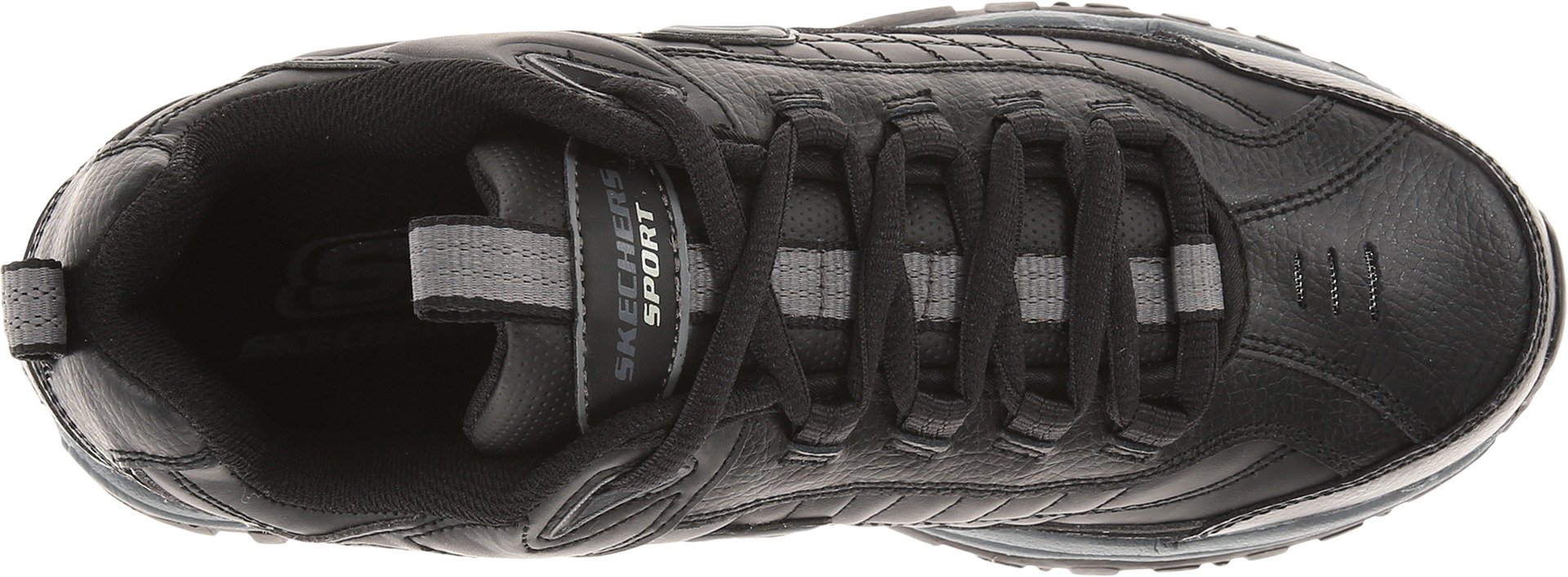Skechers Men's Energy Afterburn Lace-Up Sneaker, Black/Grey, 16 Wide