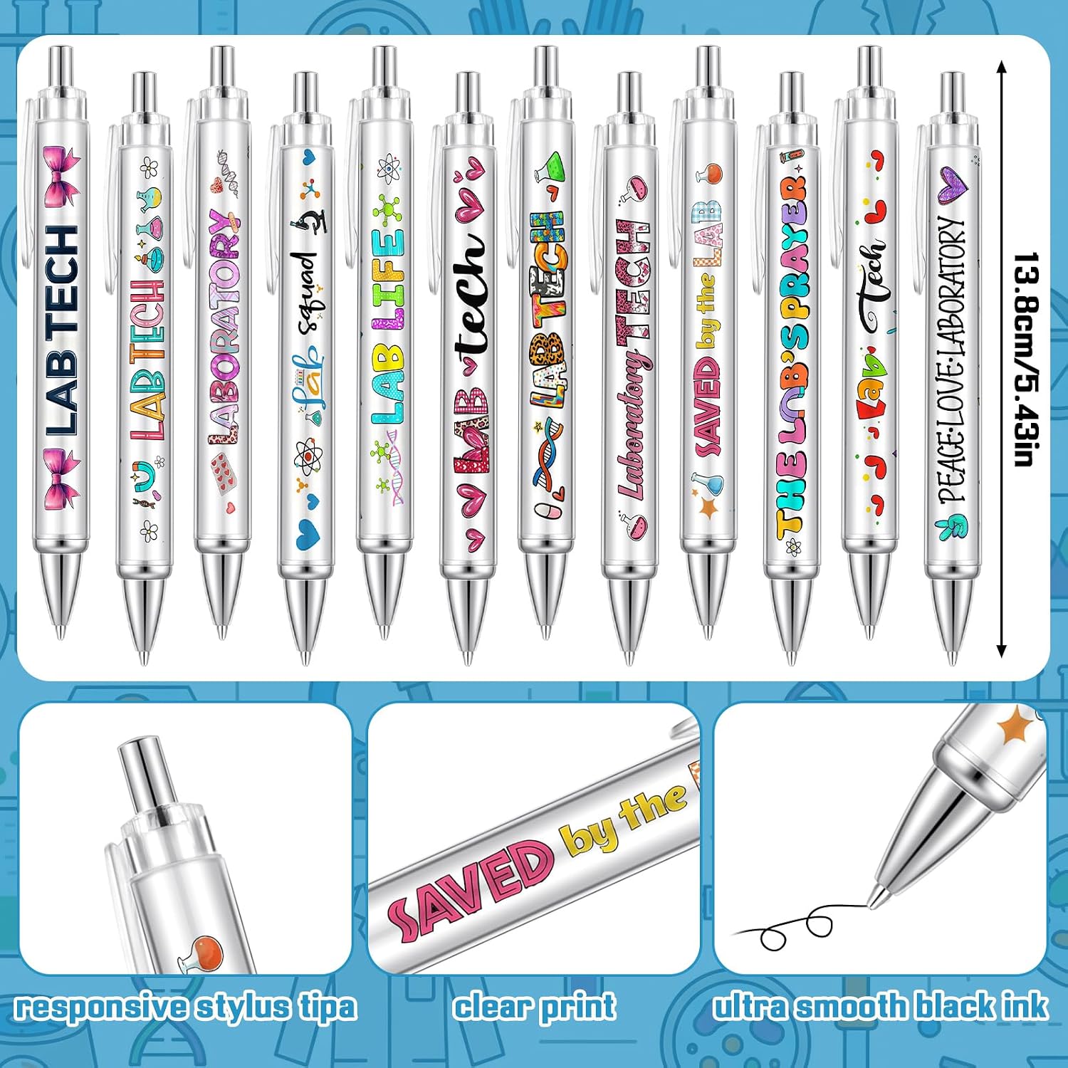 Resurhang 24 Pcs Medical Lab Week 2026 Gifts with Ballpoint and Notepads Sticky Notes Bulk for Laboratory Science Scientist Nurse Doctor Graduates Lab Week Medical