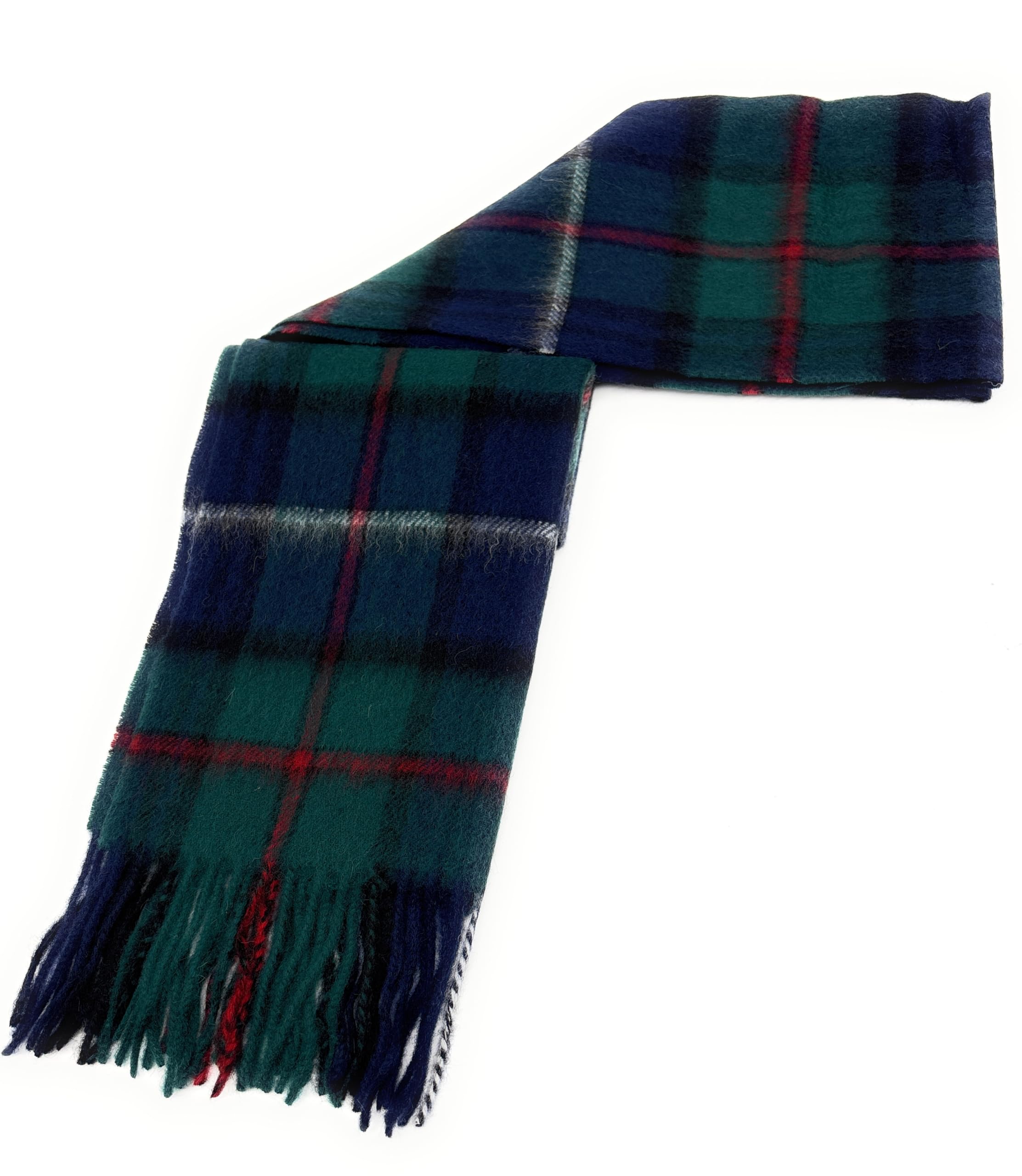 Traditional Scottish Pure Lambswool Tartan Clan Scarf, Unisex Winter Accessory (Robertson Hunting)