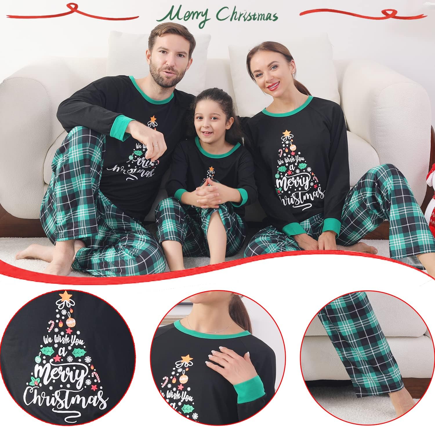 ANGELGGH Family Pajamas Matching Sets, Cute Christmas Printed 2 Piece Sleepwear, Holiday PJs Jammies for Couples/Women/Men - Image 4