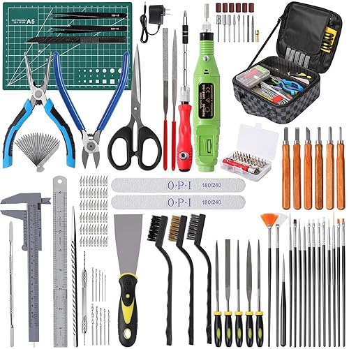 HIJIRH Pro Grade for Model Tool Kits,Hobby Tool Sets,lncluding Electric Polishing Machine & Tool Bag,for Gundam Model Kits,Basic Model Building,Repairing and Remove,Art and Crafts etc - Model Tool Kit