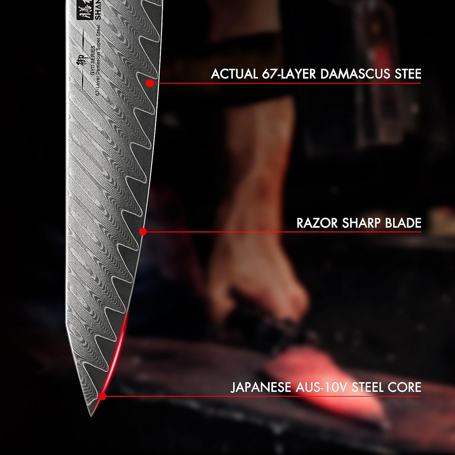 SHAN ZU Damascus Chef Knife Utility Knife 6 inch Japanese Steel Kitchen