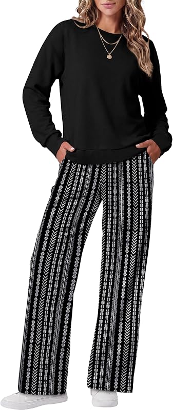 WIHOLL Two Piece Sets for Women Travel Vacation Outfits Fashion Tracksuit