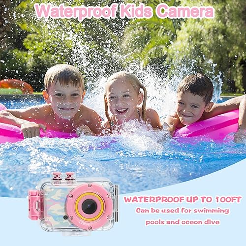 Miniatura 4 de Luoba Cámara para niños impermeable, regalos para niñas de 3 a 10 años, juguetes de Navidad, cumpleaños, niños, cámara digital subacuática, juguetes