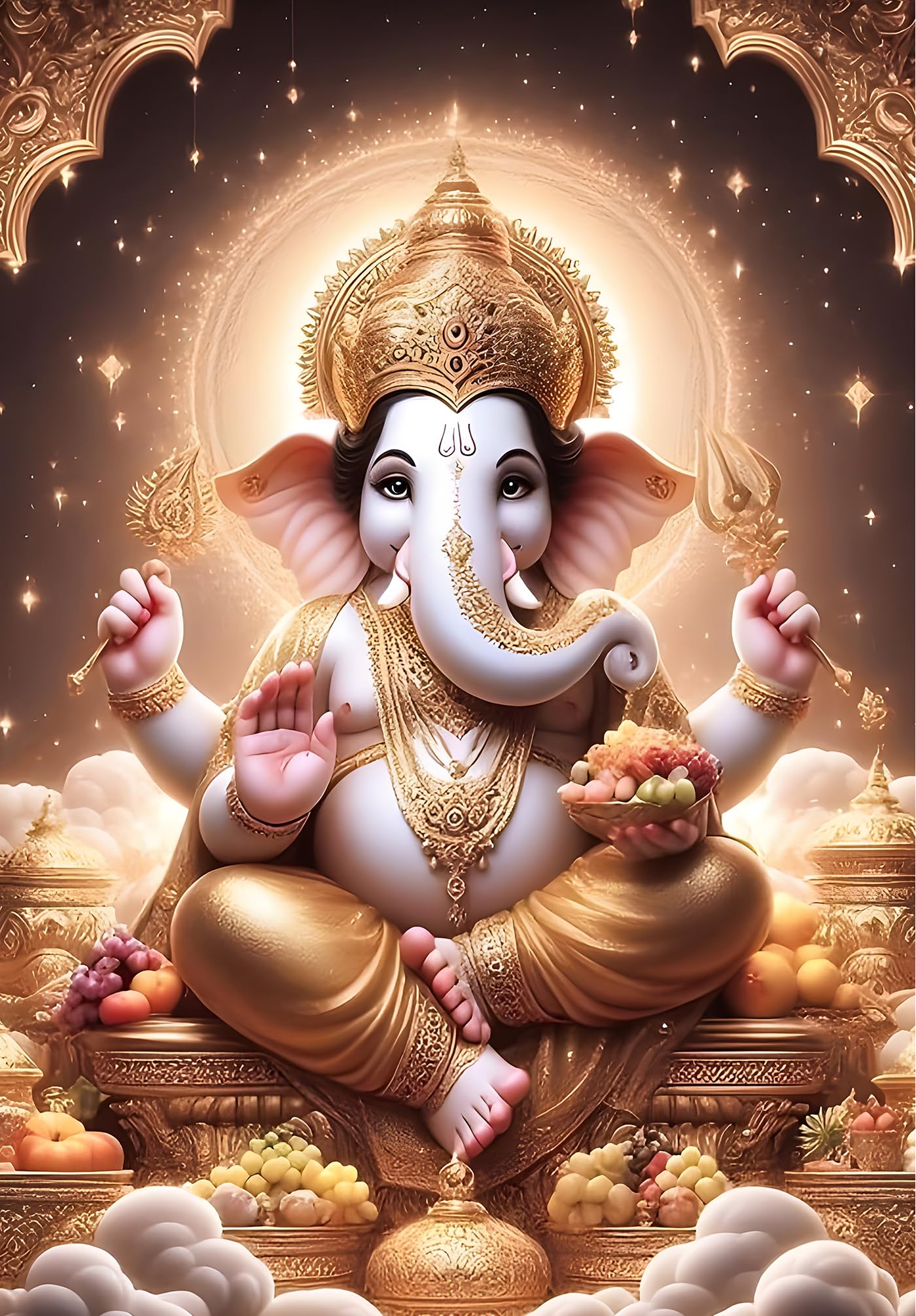 Lord Ganesh Poster Wall | Ganpati Sticker Wall | Ganesh Ji Sticker | Vinayakudu Sticker | Ganesha Chaturthi Poster for Wall Decoration | Ganapati Poster for Wall | Ashtavinayak Ganpati Sticker | Natya Vinayaka Posters