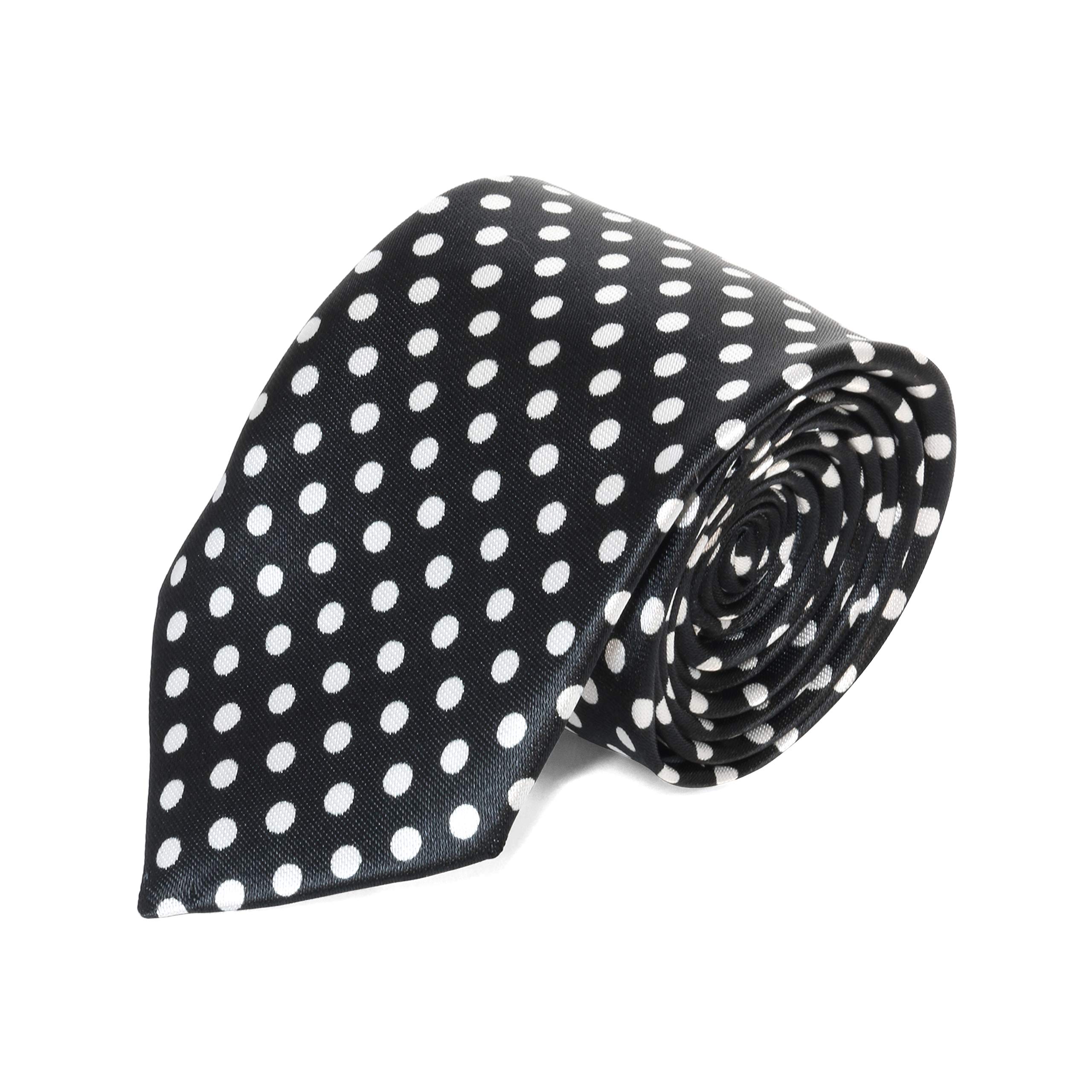 The Tie Company Men's 23 - Black W/ White Polka The Tie Co™ Funny Novelty Printed Joke Fancy Dress Gift Ties (/White Polka)