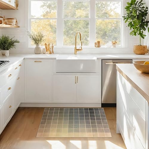 Washable Small Kitchen Rug, Modern Entryway Throw Rug 2x3 for Bathroom, Door Mat Indoor Entrance, Ombre Grey Dark Neutral, Textured Non Slip Low Pile