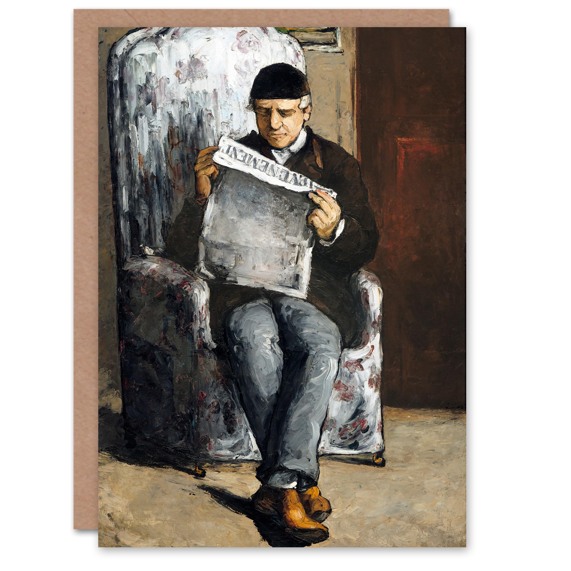 Artery8 Paul Cezanne Art Card The Artists Father Reading Newspaper