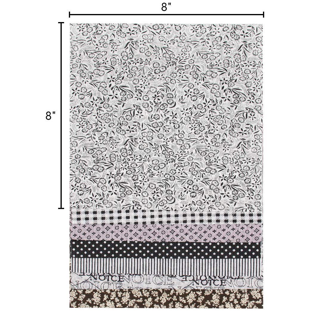 Foraineam 50 Pieces Assorted Cotton Craft Fabric Bundle 8" x 8" (20cm x 20cm) Printed Patchwork Squares for DIY Sewing Quilting Scrapbooking - Image 3