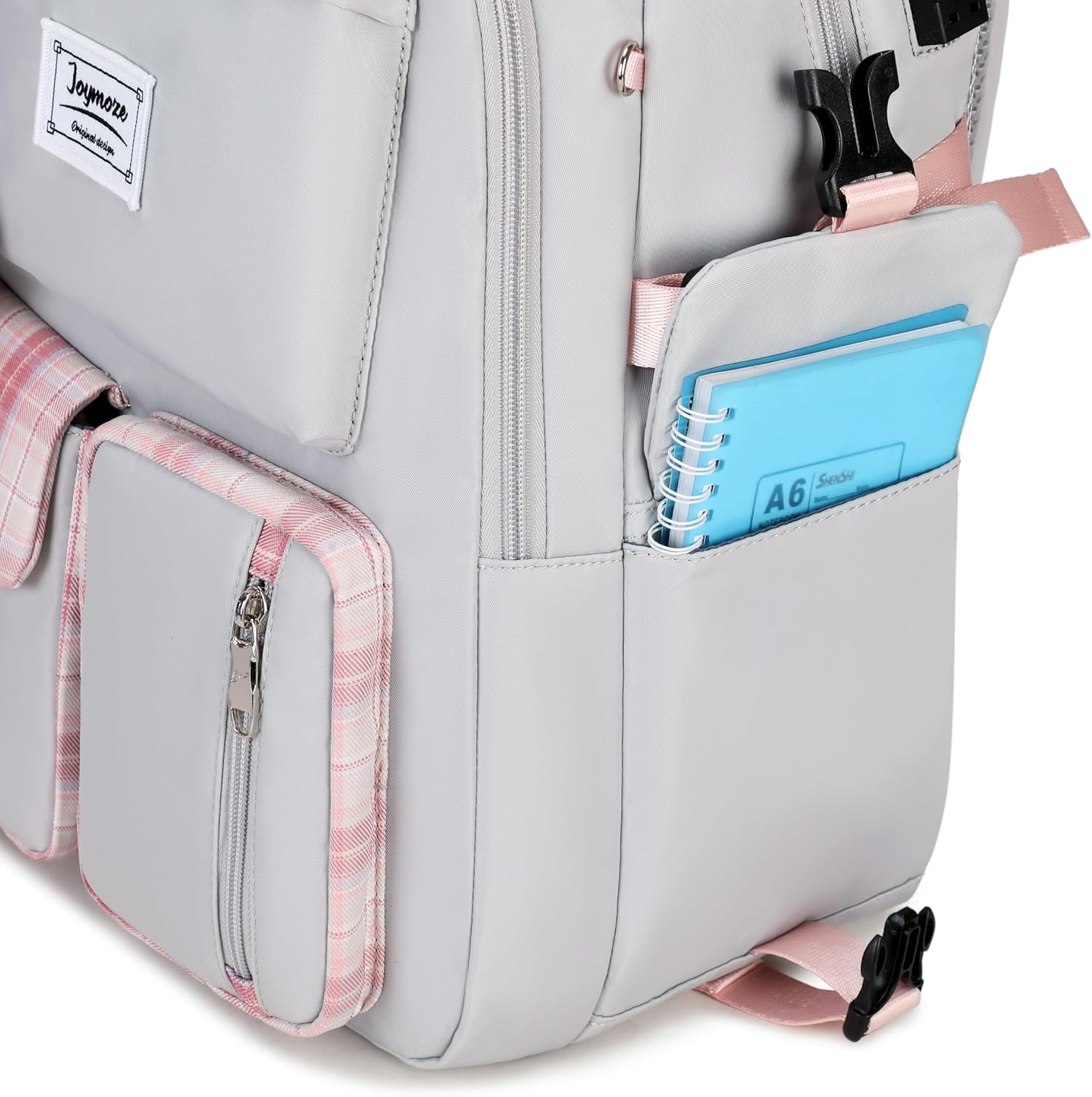 Joymoze Cute Backpack for Girl Teenager Daily Backpack Women Backpack Purse Grey - Image 9