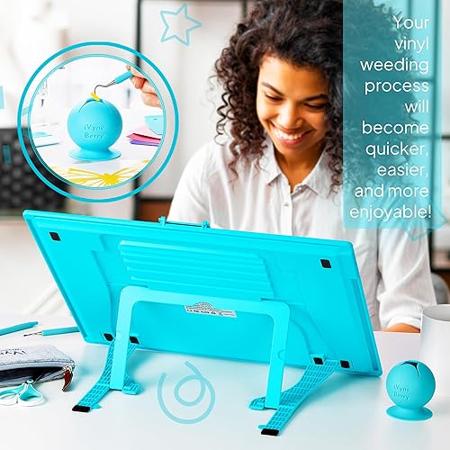 Miniatura 6 de iVyne Berry Suctioned Vinyl Weeding Scrap Collector & Holder para herramientas de deshierbe para vinilo - Azul