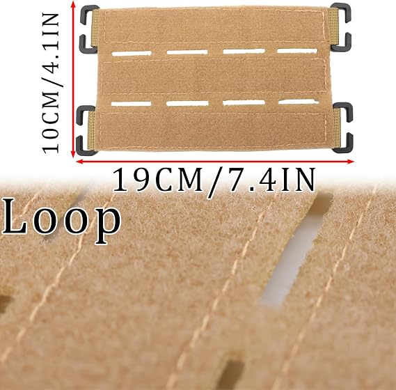 Molle Patch Panel with Laser Cutting Loop, Molle Patch Display Holder Hook & Loop Tactical Pad Panel for Backpack,9.5X3.7 Inch