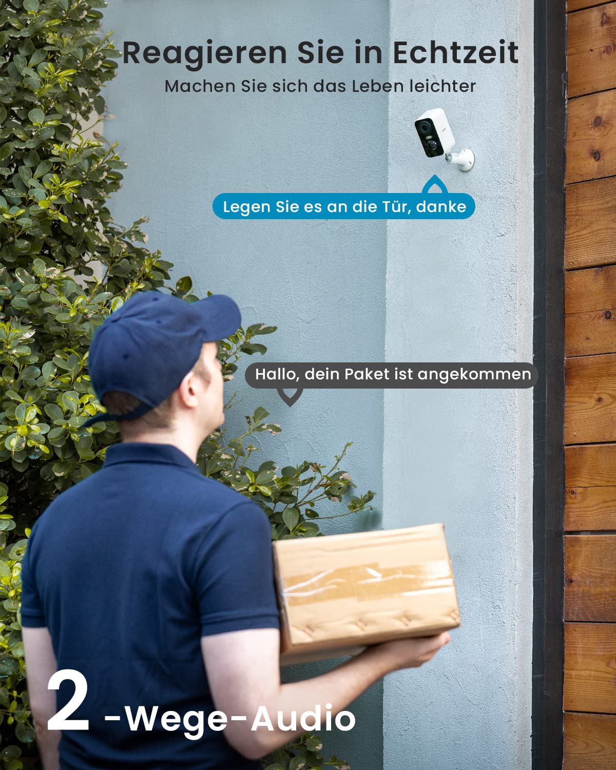 ieGeek 2K/3MP Überwachungskamera Aussen Akku，WLAN Kabellose Überwachungskamera außen/innen mit farbige Nachtsicht，PIR-Bewegungserkennung，Cloud/Memory Card，IP65，2-Wege Audio，2,4 GHz