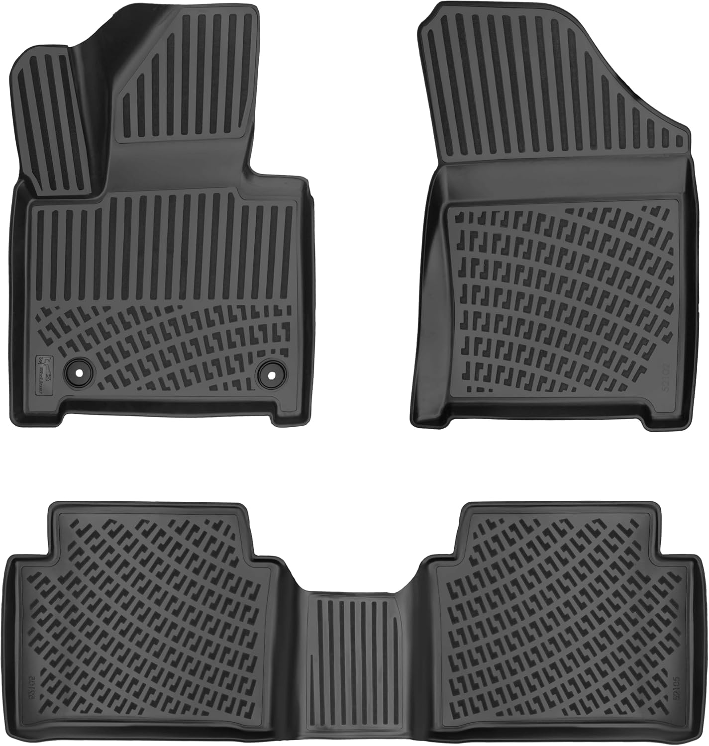 Toyota Corolla Cross 2022-2026 (No AWD Models) Floor Mats 3D Custom Fit Rubber Car Mats Laser Measured Floor Liners All Weather 1st & 2nd Row Heavy Duty Waterproof Odorless (Front & Rear)