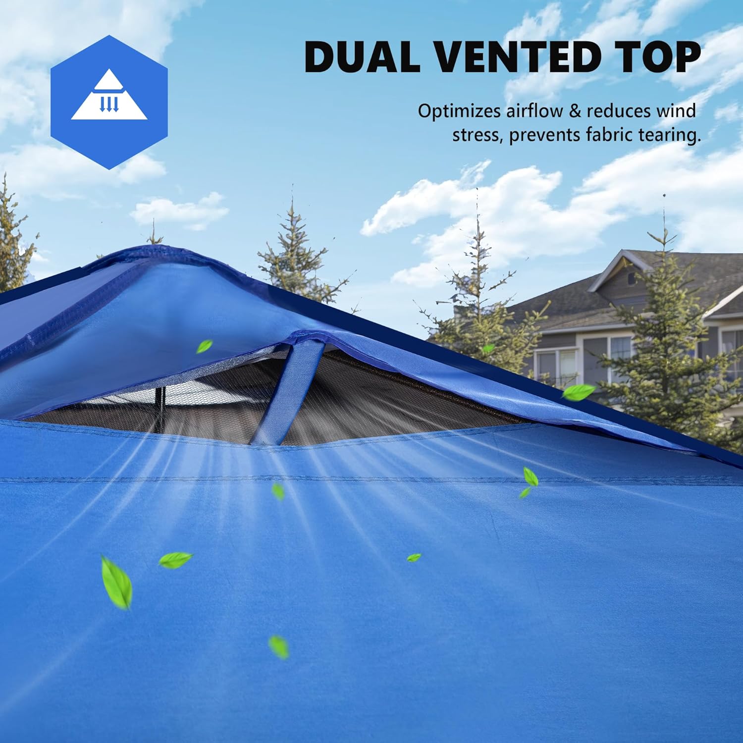 OLIXIS 10x10ft 1-Person Pop Up Canopy Tent, Heavy Duty One Push Setup Portable Outdoor Shelter for Beach Events Camping with Rolling Carry Bag, Navy Blue