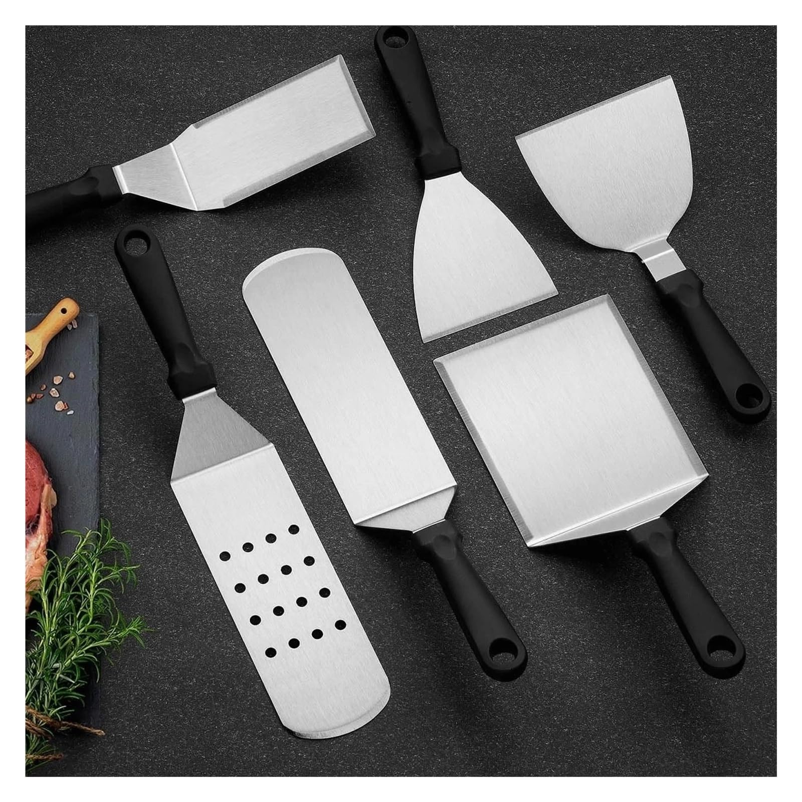 Juego de Herramientas for Barbacoa, Utensilios for Asar al Aire Libre, Pala Cocina combinada, Herramientas for Quemar Placas Hierro, for Uso doméstico(32-Piece Set)