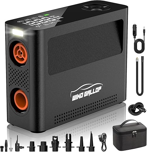 Miniatura 1 de Bomba de tabla de remo  Compresor de aire de 150 PSI, bomba eléctrica 4 veces más rápida con 9 modos, bomba de aire automática todo en uno para