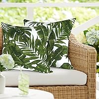 Vista 29 de Paquete de 2 almohadas lumbares impermeables para exteriores con rellenos, 12 x 20 pulgadas, almohada decorativa rectangular para patio, hogar