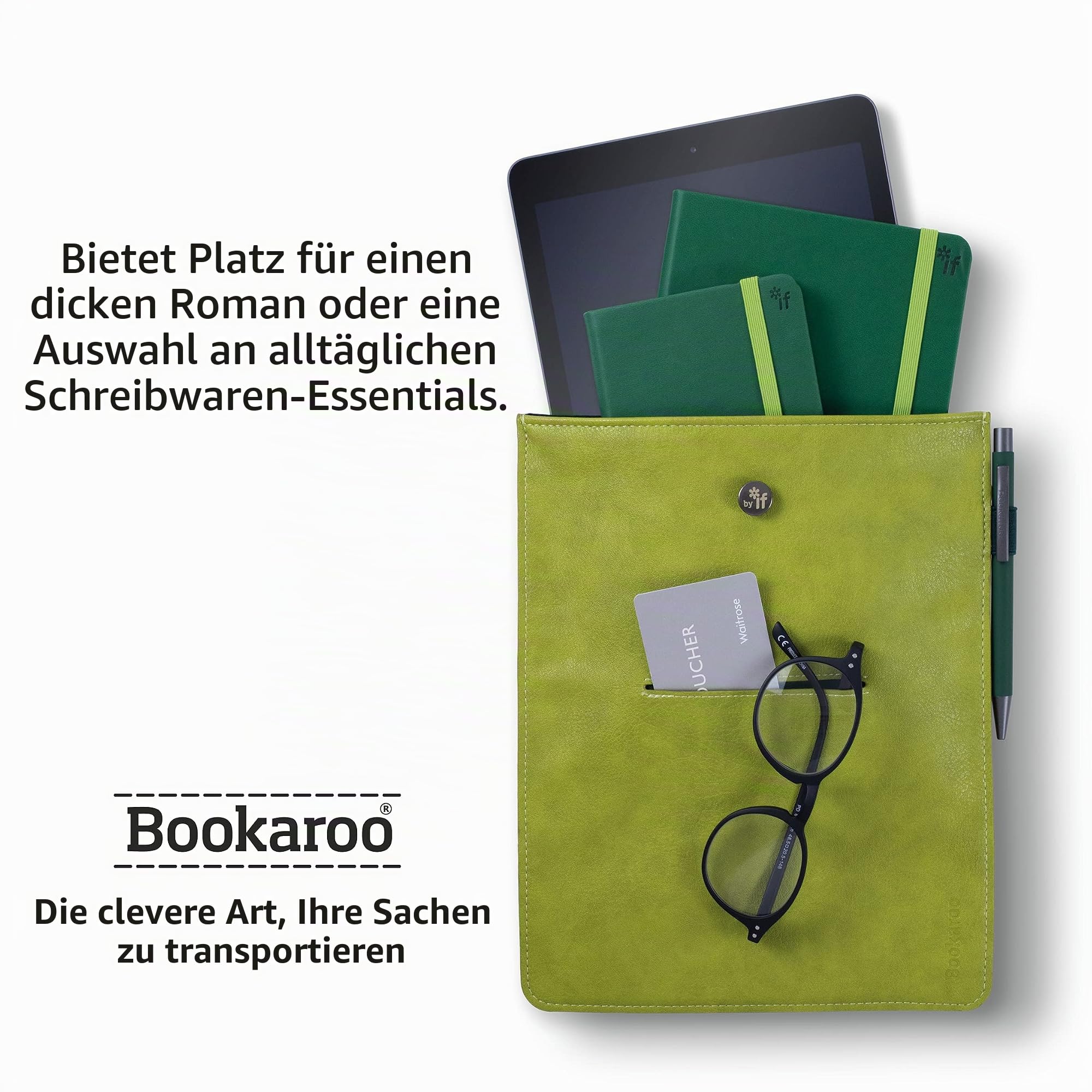 Bookaroo Books & Stuff Pouch Chartreuse
