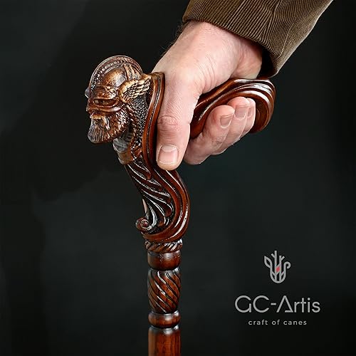 Miniatura 67 de Luxury Handmade Wooden Walking Cane – Premium Carved Solid Wood, Ergonomic Comfort Grip, Designer Canes for Men & Women, Elegant Fashionable Walking