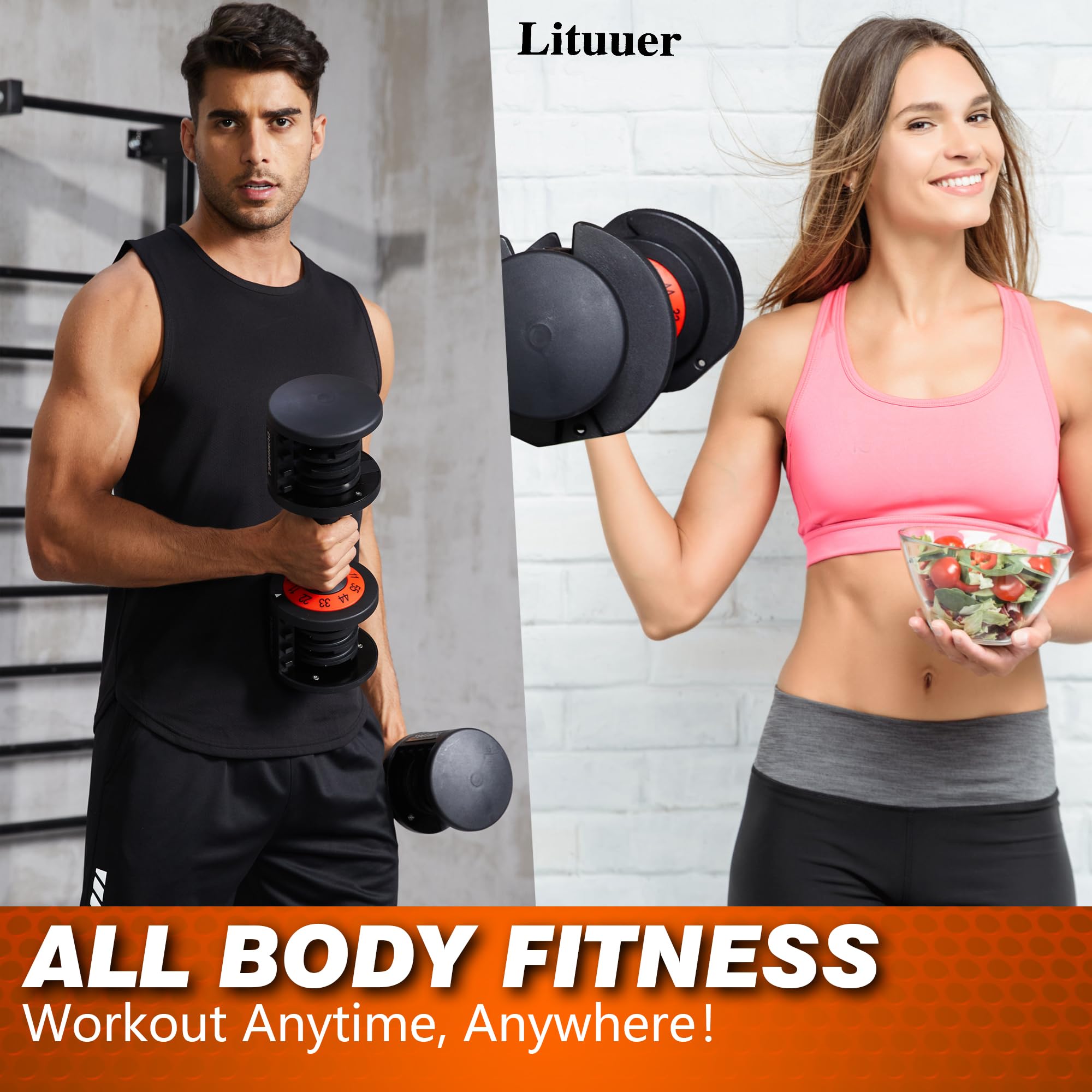 Belle Vous Lot De 2 Haltères Réglables - Haltere Musculation Reglable 1 à 2KG Avec 8x Poids Libres De 250g - Haltere Musculation Pour Hommes/Femmes - Entraînement Maison Et Salle