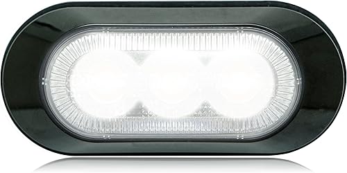 Maxxima M20383WCL - Luz de advertencia de perfil ultrafina de 3 LED blanca con montaje en superficie y lente transparente