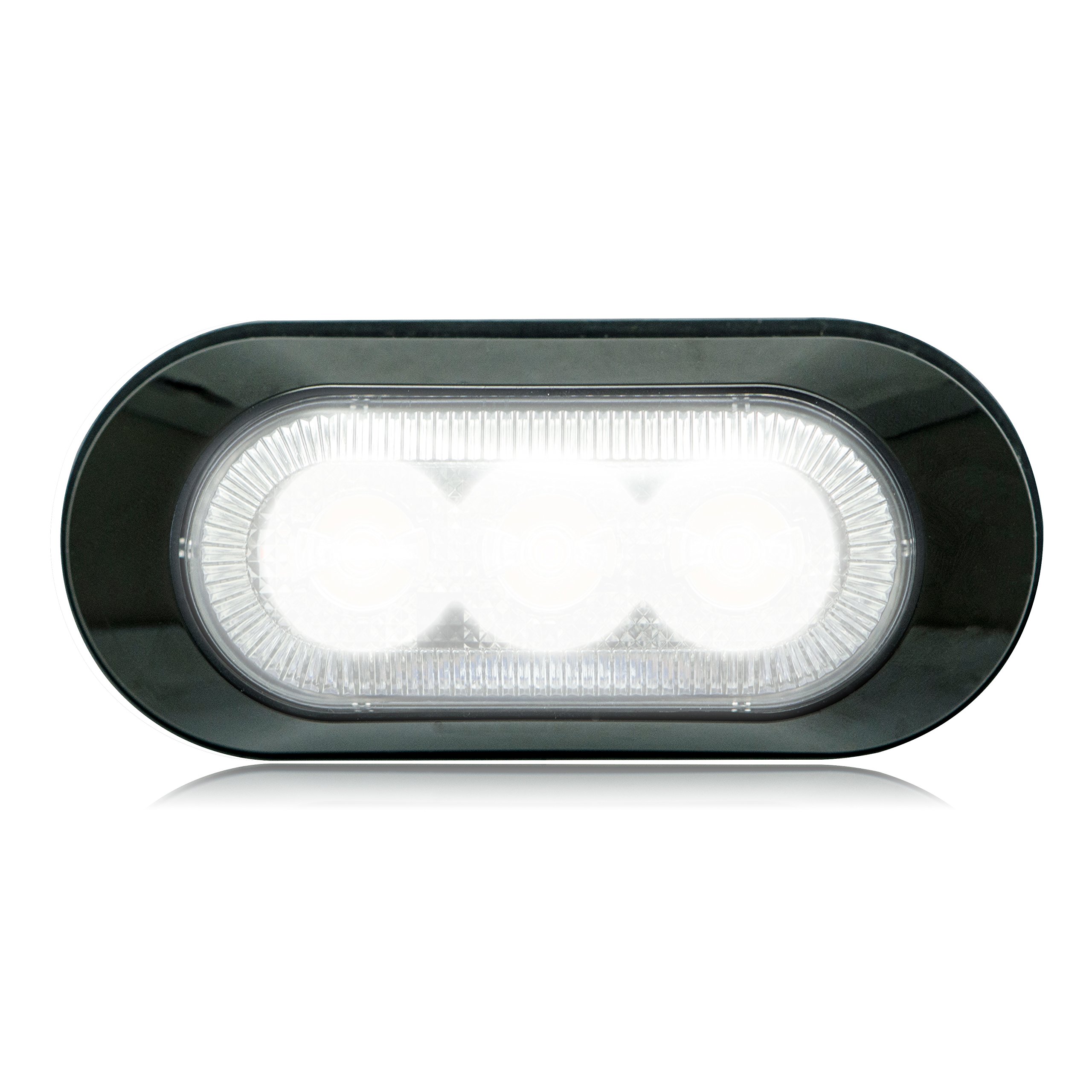 Maxxima M20383WCL 3 LED White Ultra-Thin Profile 0.8" Warning Light with 17 Flash Patterns