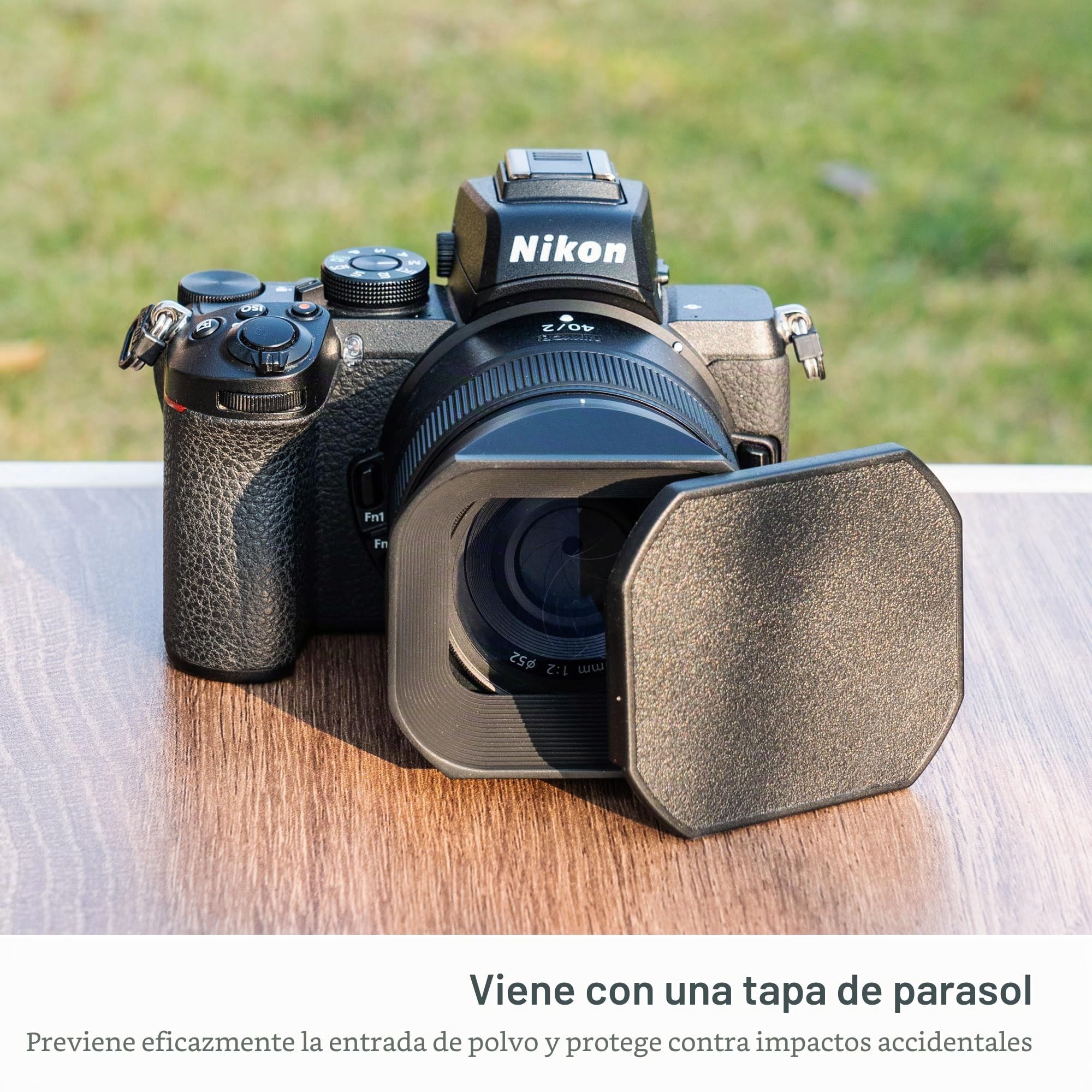 JJC Parasol Cuadrado con Tapa para Lente Nikon NIKKOR Z 40mm f/2 (SE) y Lente NIKKOR Z 40mm f/2 y Lente NIKKOR Z 26mm f/2.8 Lente DSLR fotografía