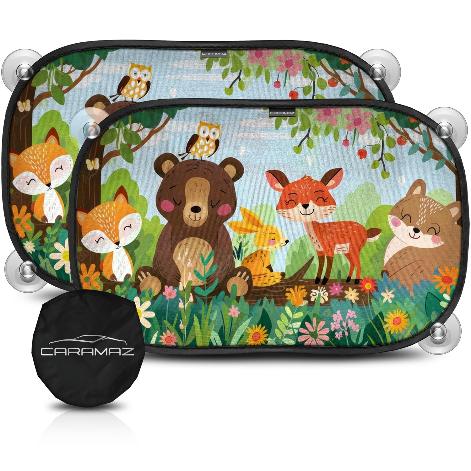 Caramaz Protezione solare per bambini con UV certificata, 2 pezzi 51x31cm Legno