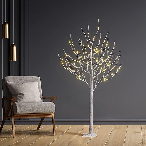 Miniatura 3 de Árbol de abedul iluminado de 1,8 m con 72 luces LED, árbol artificial para decoración interior y exterior, para el hogar, patio, boda, festival,