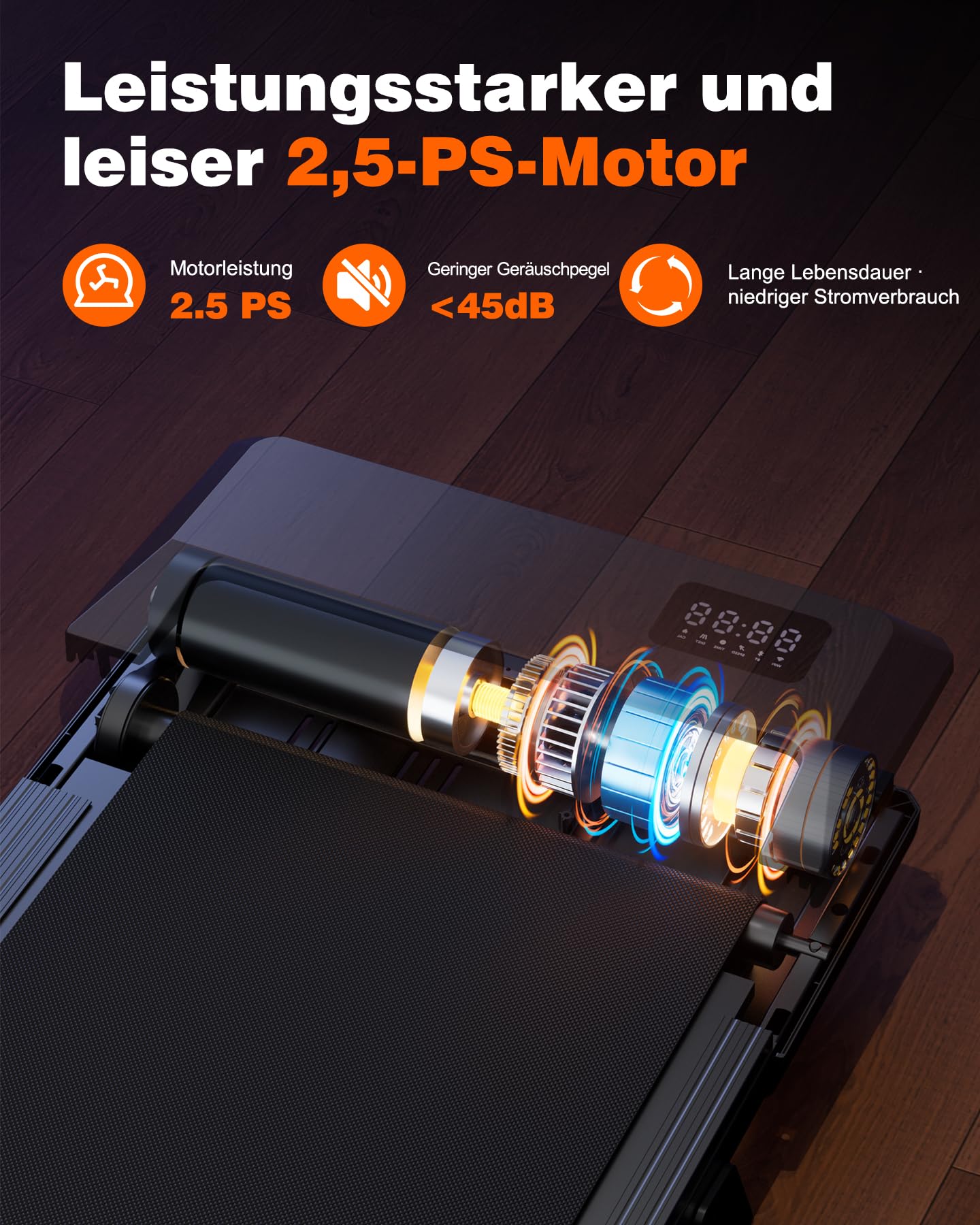 Superun Walking Pad max 159 KG/136 KG, Laufband für Zuhause mit Trainingsmodus, Leise Laufband Schreibtisch mit App und virtuellen Laufstrecken. Vor Ort erlebbar