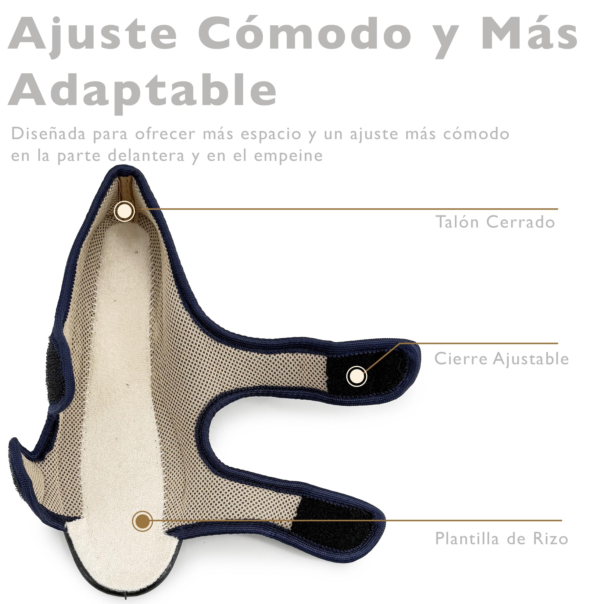 JOMIX Zapatillas Casa Mujer Verano Abiertas con Cierre Ajustable Cómodas Ajustables para Casa Uso Diario Ligeras Frescas para Pies Delicados