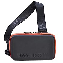 DAVIDOFF HOME RUN Crossbody bag – Borsello uomo tracolla con protezione RFID – Pratica borsa tracolla uomo con zip arancione – Borsa porta cellulare a spalla o tracolla – Nero