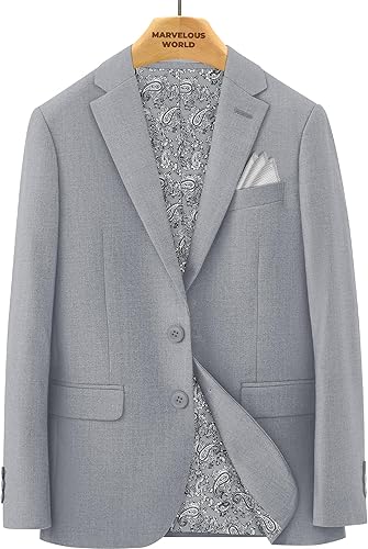 Miniatura 6 de Marvelous World - Conjunto de traje formal de corte entallado para niños, cintura ajustable